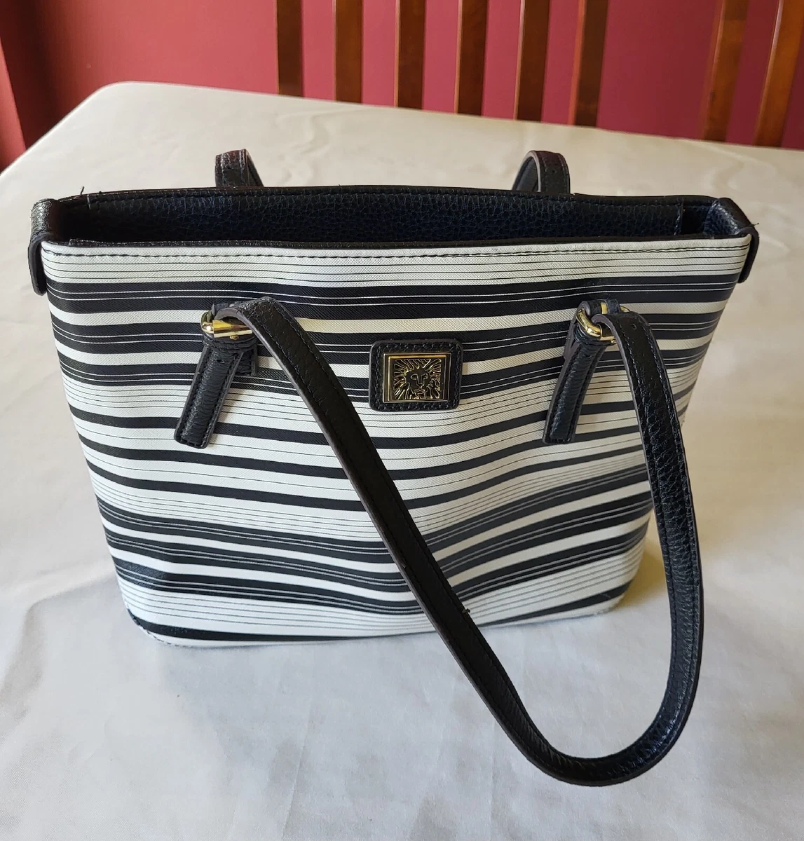 Anne klein black deals and white purse