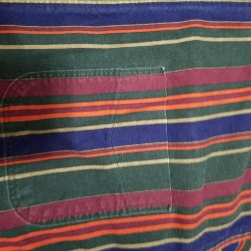 Woolrich Shirt Mens Large Long Multicolor Vertical Stripe Button Up Long Sleeve - Picture 8 of 12