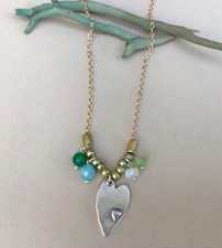 NEW NATURAL GEMSTONE SUNDANCE CHARM NECKLACE ARTISAN OXIDIZED SILVER JEWELRY