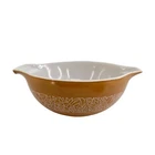 Vintage Pyrex Glass Brown/Tan 2.5 qt Woodland 443 Cinderella Mixing Bowl
