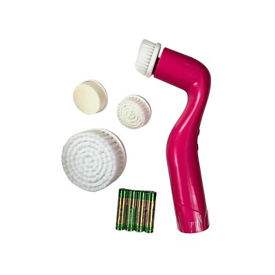 Derma Luxe Advanced Cleansing System 2 Speeds/ 4 Cleansing Heads, Pink- NEW