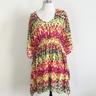 WOMEN' RAYS AND WAVES POLYESTER CHIFFON COVERUP One Size fits most Multi-color