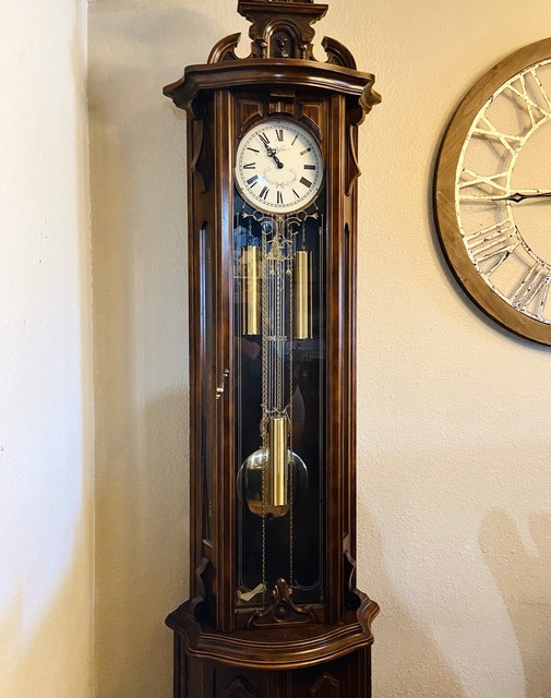 Gastor Hermle Hand Crafted Italian Antique Grandfather Clock Solid