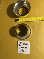 2 Pc 1-1/2 Chrome Trap High Profile METAL ESCUTCHEON COVER PLATE NOS