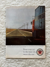 1963 Texaco Sky Chief Gasoline Print Ad Semi Truck