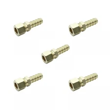 5Pcs Hose Barb fitting Transmission Cooler Line Brass Compression 3/8" OD to 3/8