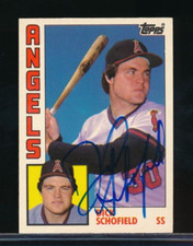 1984 Topps Traded Dick Schofield #107T Rc signed auto autograph set break blue
