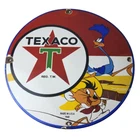 Vintage Texaco Gasoline Sign - Red Star Road Runner Gas Pump Service Sign