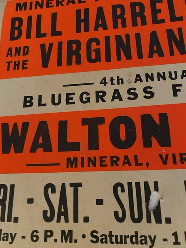 Concert Poster Mineral Va Walton Park 4th Annual Bluegrass Festival 13.5”x24” - Picture 2 of 13