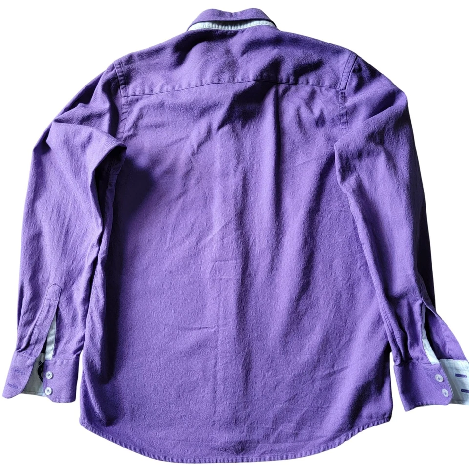 Robert Graham Boys 14 Purple Long Sleeve Button Up Dress Shirt - Image 4 of 4