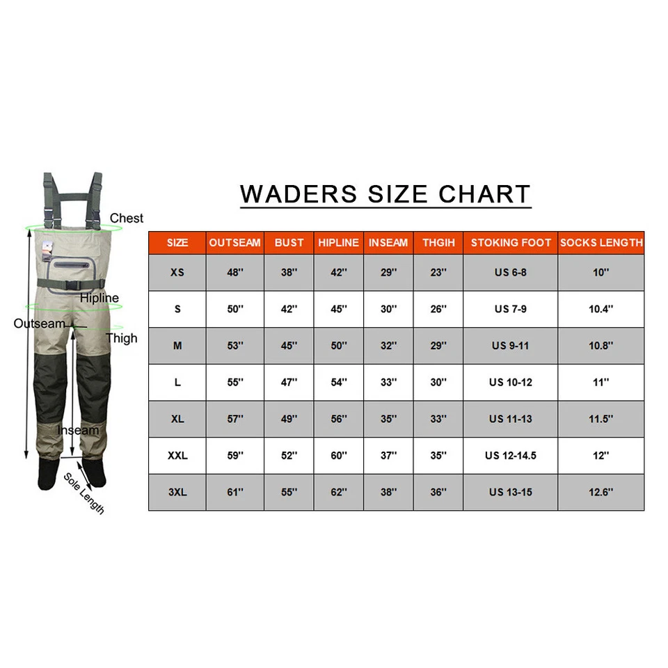 Stockingfoot Fishing Wader Fly Fishing Chest Waders Pants for Men and Women - Image 3 of 4
