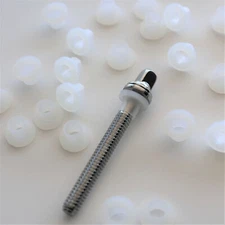 VIRTUE Drums 30-Pack WHITE Shoulder Washers Drum Tension Rods Nylon Sleeve Clear