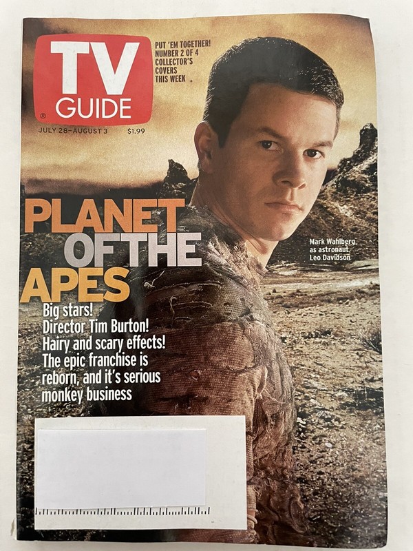 Planet of the Apes TV GUIDE Magazine MARK WAHLBERG COVER SVU Jul 28 2001 Issue