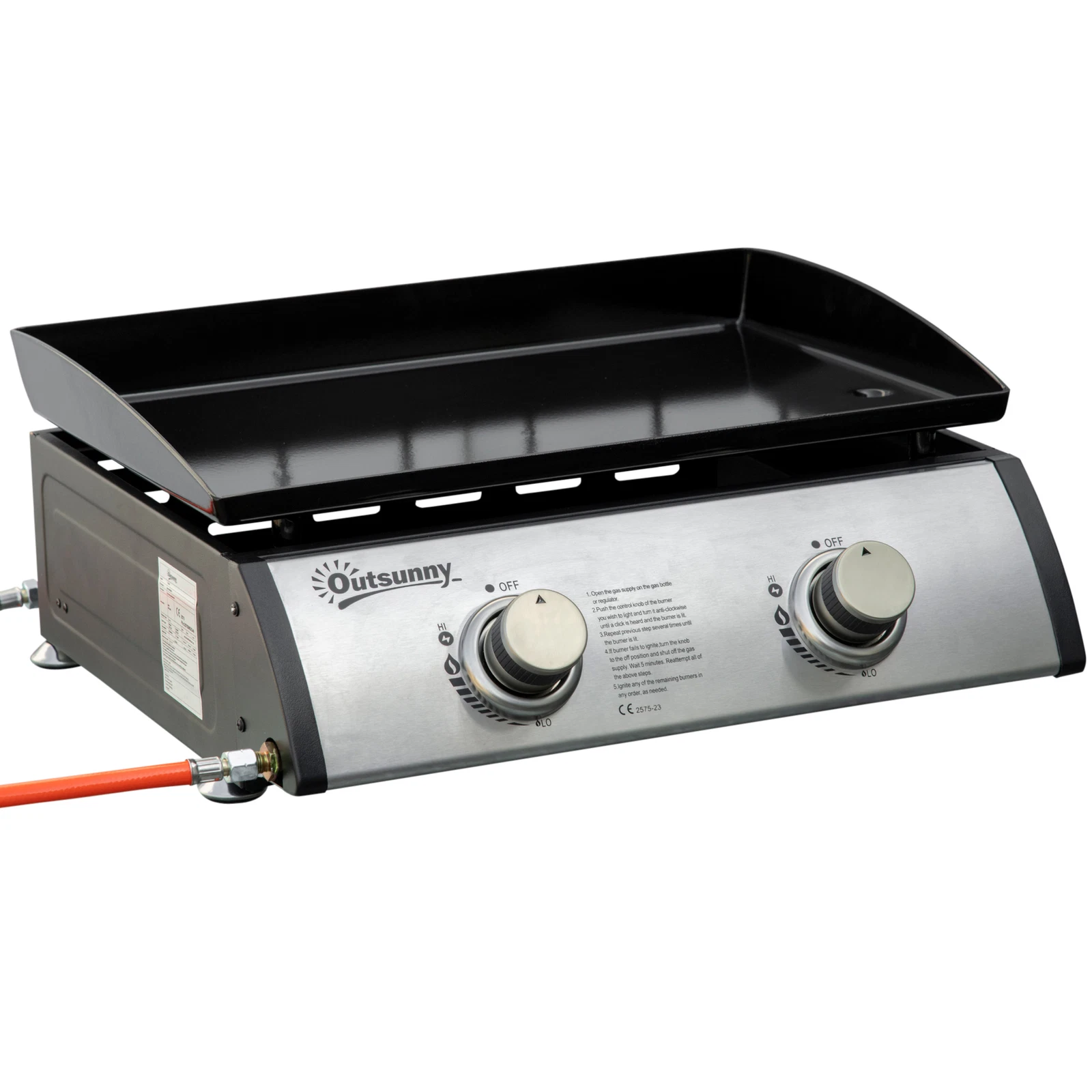 Outsunny Portable Gas Plancha BBQ Grill with 2 Stainless Steel Burner, 6kW
Opens in a new window or