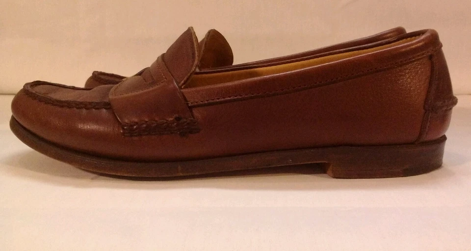 Mocasines vintage Bass Weejuns Penny 8,5 C Cornell caramelo marrón oscuro Foto 3 de 4