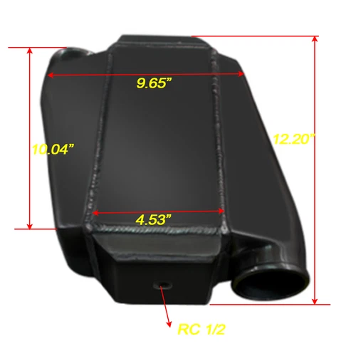 Universal 10"x 11" Aluminum Liquid Water to Air Intercooler 3" Inlet/Outlet US - Foto 2 di 9