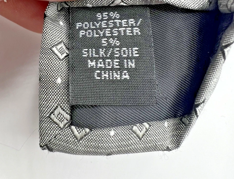 CLUB ROOM WAYNE GRID BLUE/GRAY POLKA DOT SQUARE SILK/POLY NECK TIE NEW WITH TAG - Image 4 of 4