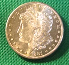 Morgan Silver Dollar 1881 S Semi Proof Like Choice BU Very Attractive Coin #S872