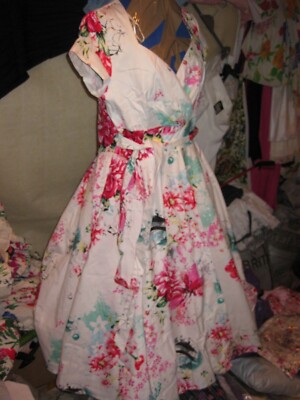 JOE BROWNS SKATER STYLE FLORAL DRESS - SIZE 12 UK NEW