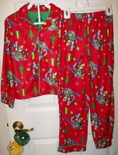 Toy Story Buzz Lightyear Flannel Long 2 Piece Pajama PJ Set Boys Size 8 NWT