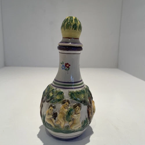 Vintage Italian Cruet hand painted made in Italy with lid great used condition