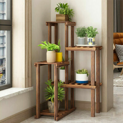 Ecke Blumenregal Holz Blumentreppe Pflanzentreppe fr Indoor Terrasse  Balkon DE | eBay.de