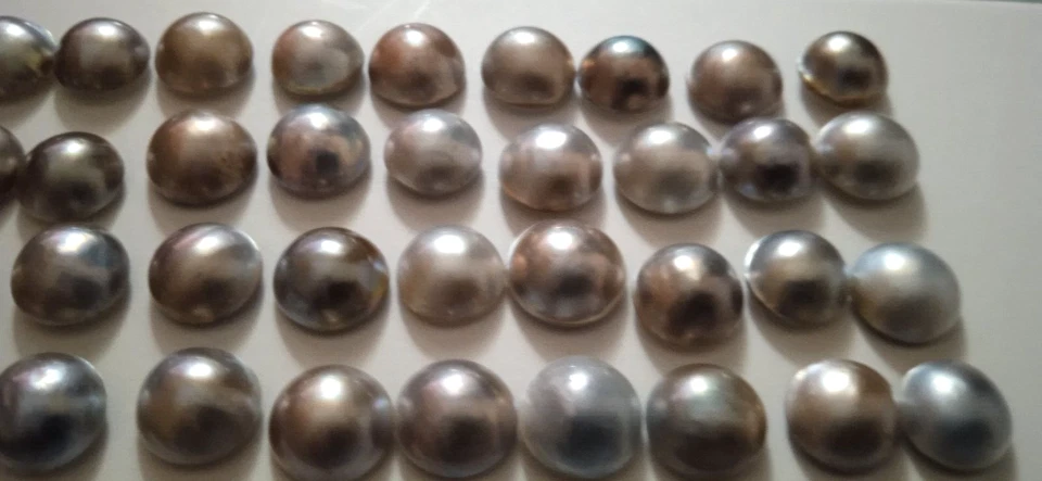 Lotto Perle mabè Coltivate 40pc Lot Pearls Cultured Thaiti JAPAN 10-11mm Orafo - Immagine 4 di 4