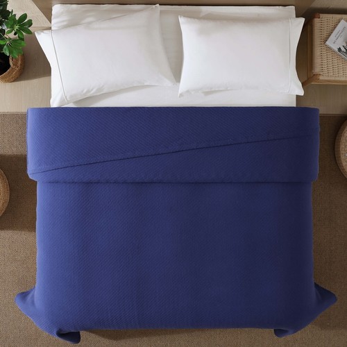 Coperta 100% cotone biologico tessuto diagonale spina di pesce comfort tutte le stagioni 90x90 - Foto 15 di 17