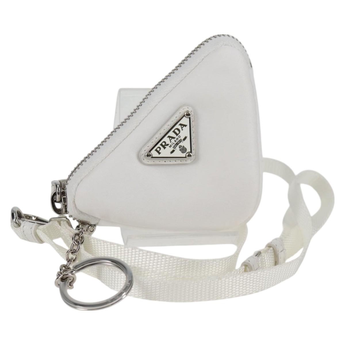 PRADA Shoulder Bag Nylon White Silver Auth 127895V | eBay