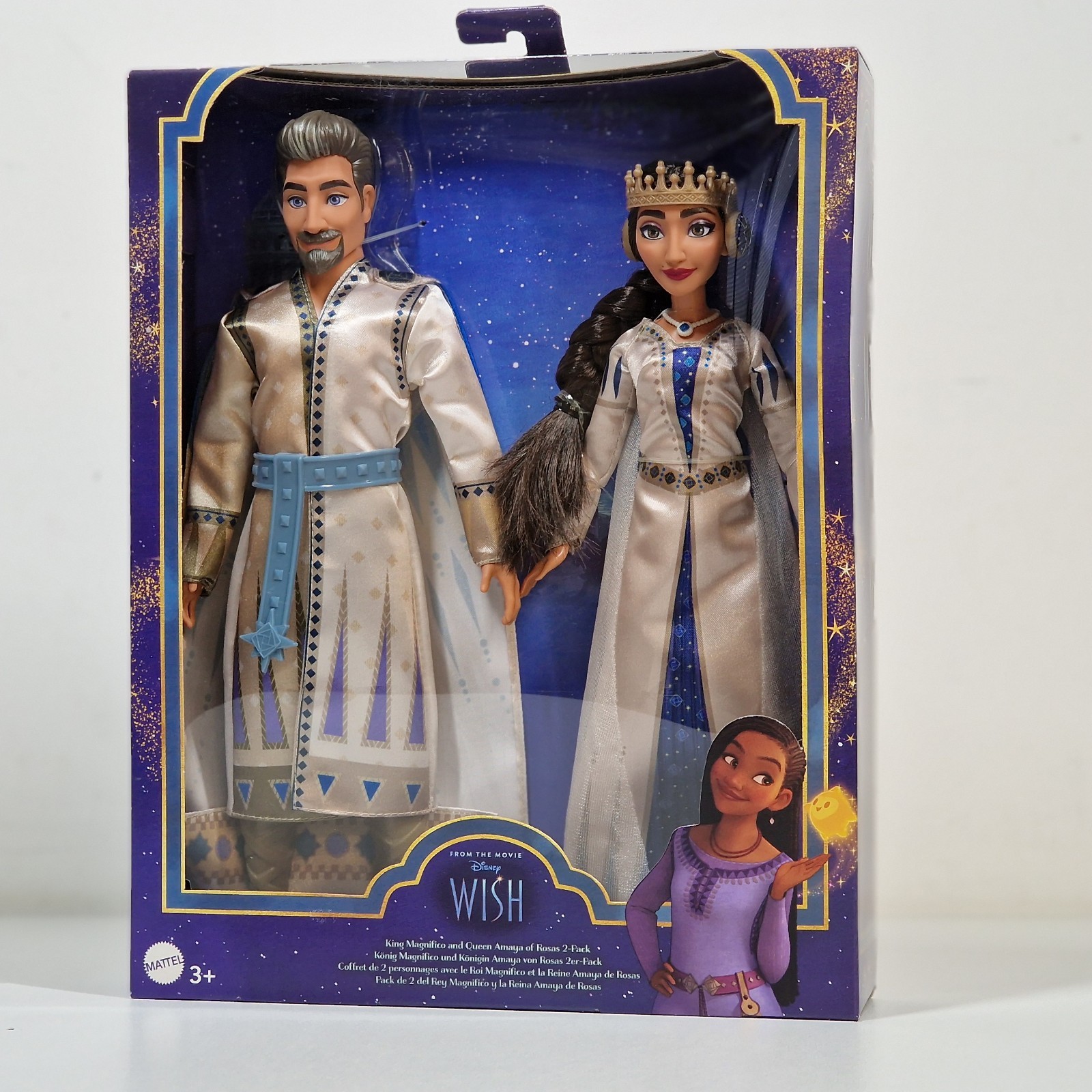 Mattel Disney Wish Puppen 2er Set König Magnifico und Königin Ama Spielset HRC18