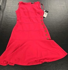 Vintage Lauren Ralph Lauren Evening Dress S 4 Pink Poppy Stunning Party NWT $140