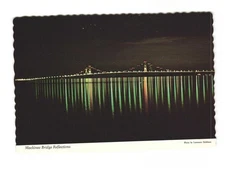 Mackinac Bridge Reflections vintage postcard unposted