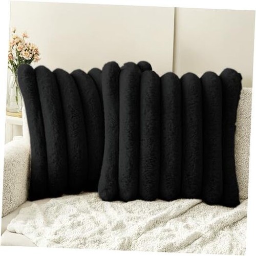 Faux Fur Throw Pillow Covers 20x20 Inch Set of 20" x 20" (Pack of 2 ...