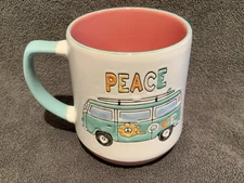 Spectrum designz 2020 Embossed Retro Folk Art Style Volkswagen Bus 16oz. Mug