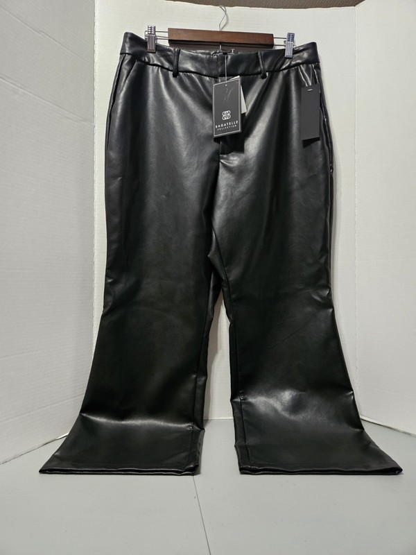 Bagatelle Collection Cropped Kick Flare Size L Pants New With Tag Faux Leather 