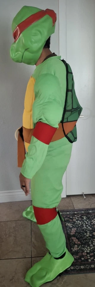Adult Raphael Overhead Latex Mask Teenage Mutant Ninja Turtles Costume - Image 2 of 4