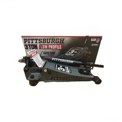 #ad PITTSBURGH Jack Hydraulic Low Profile 3 Ton Capacity Heavy Duty Slate Gray $249.99