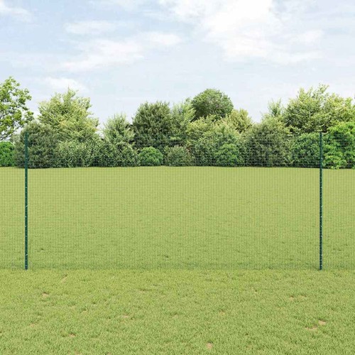 vidaXL Zaun mit Pfosten Grün 1,4 x 10 m Stahl