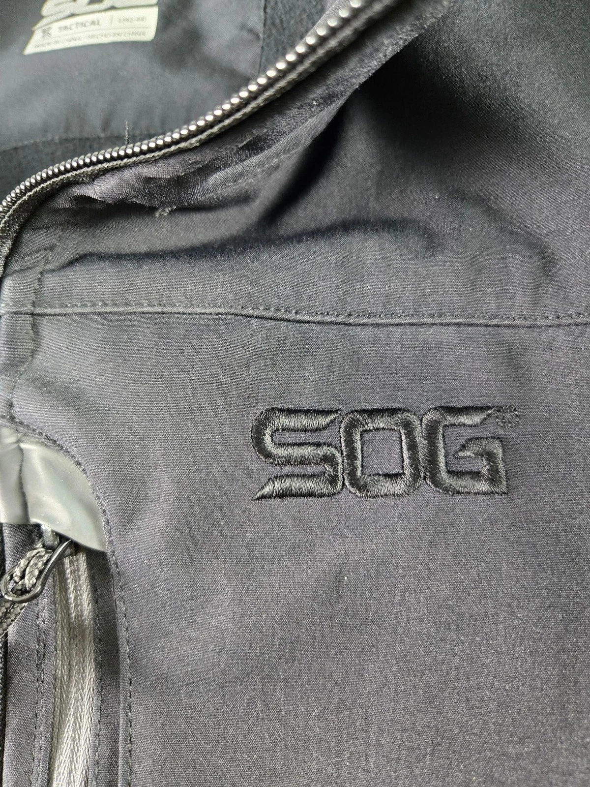 SOG Tactical Jacket Mens Large Black Softshell Windbreaker Zip Pockets Outdoor image 2