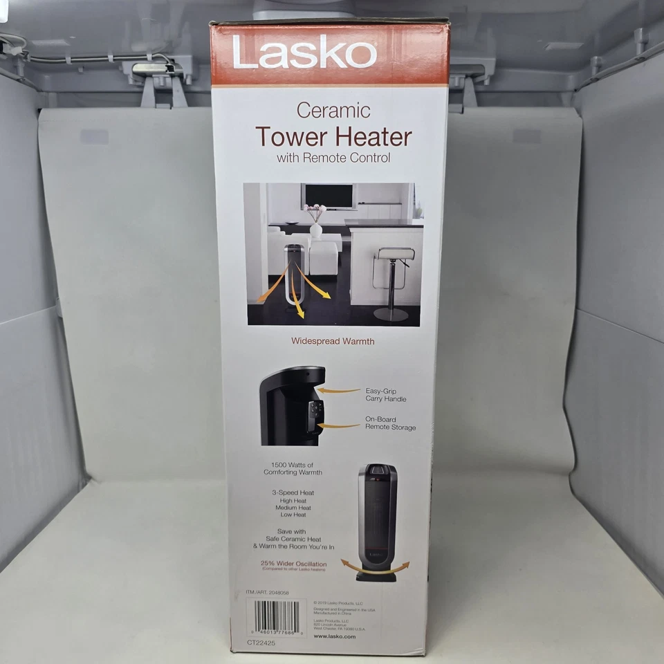Lasko Oscillating Digital Ceramic Tower Heater for Home 5 Function Remote - Image 4 of 4