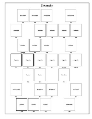 Kentucky Precancel Town & Type 19 Pages in Sheet Protectors