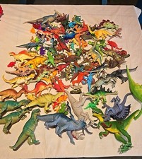 Huge Dinosaur Lot Of 120 Figures TREX, Triceratops, Velociraptor And More