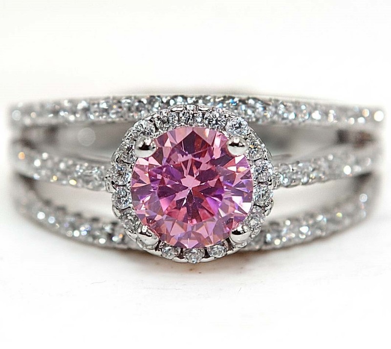 2CT Heat Treated Pink Topaz 925 Sterling Silver Ring Sz 6 MM4-6