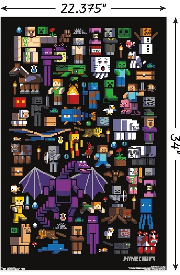 Minecraft -Mobbery Poster By Trends International 23.375” X 34”. NEW in Package - Image 2 of 4