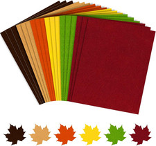 18Pcs Fall Felt Fabric Sheets 6 Colors Soft Thick Assorted Fall Colors Craft Fel