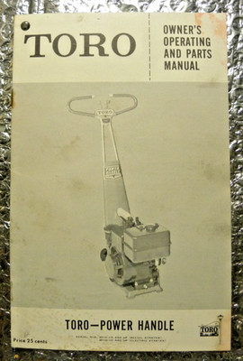 Vintage Toro - Power Handle Owners Operating Parts Manual