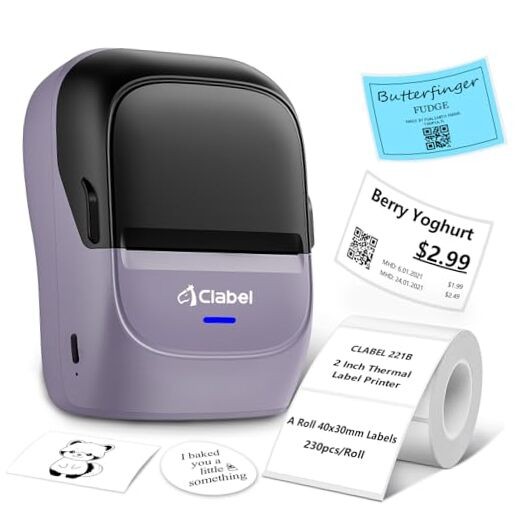 Inkless Handheld Barcode Label Maker Machine with 221B Tape Printer-image