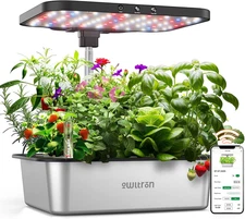 Smart Hydroponics Growing System Kit,15 Pods Indoor Herb Garden with 36W LED Gro