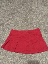Abercrombie and Fitch Women's Micro Mini Skirt Brown/Pink, Pleated, Vintage Y2K