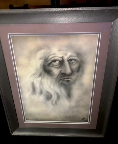 Signed High End Framed Original Portrait Signed UV Protective Glass Frame